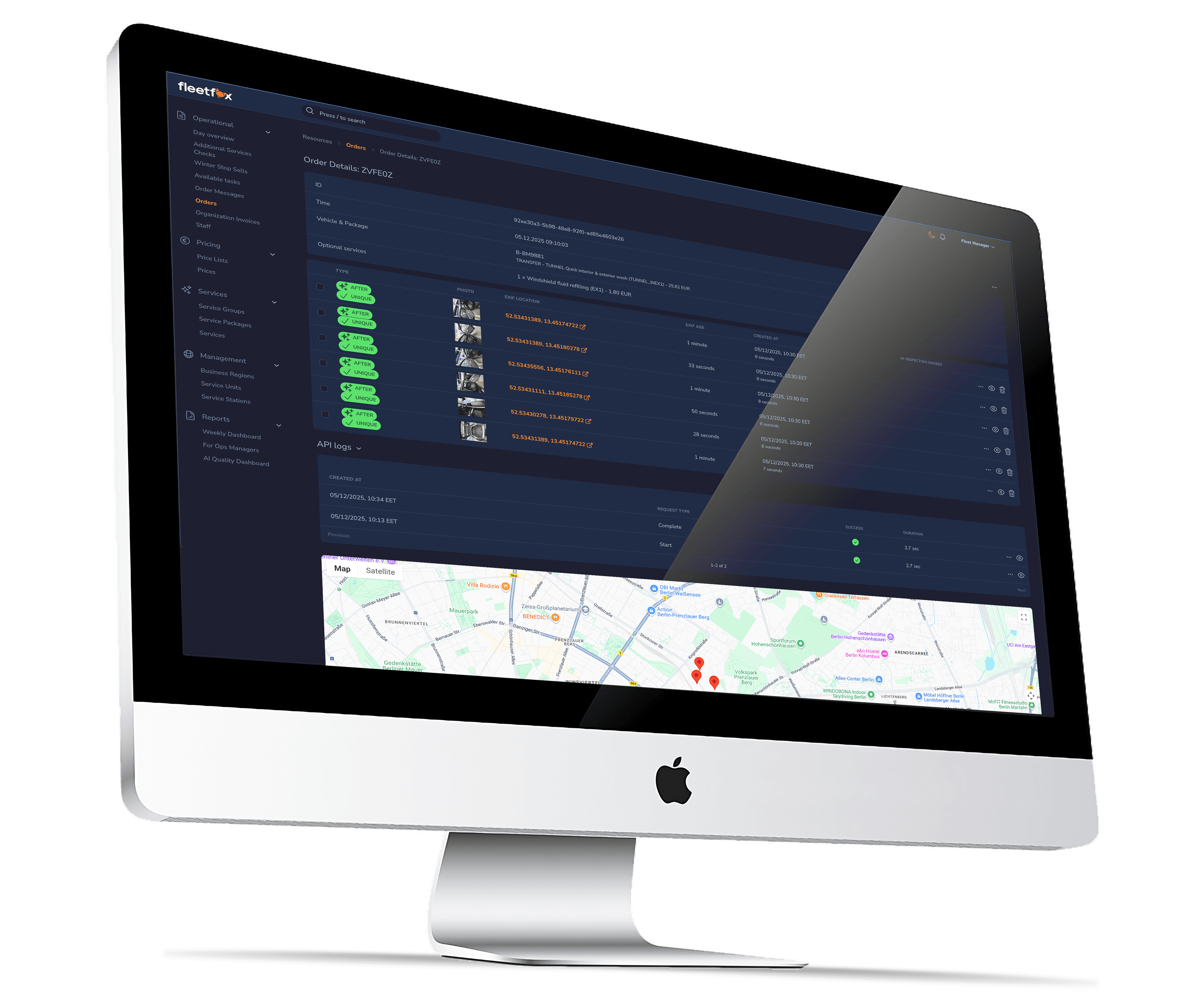 FleetFox technology dashboard